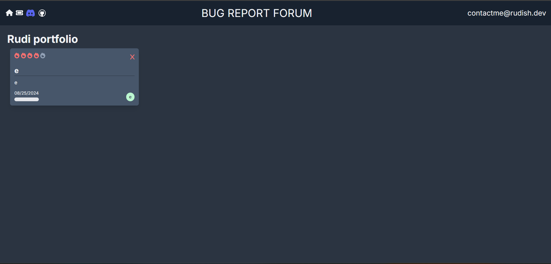 Bug report forum